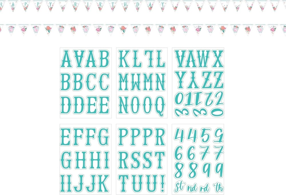 Free Spirit Bohemian Boho Chic Flower Birthday Party Decoration Pennant Banner