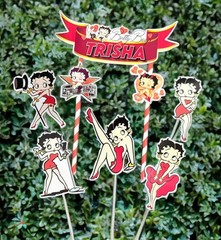 Personalized Betty Boop Glamour Celebration Cake Topper