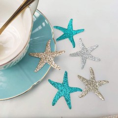 Glitter Starfish Confetti 150 PCS Teal Gold Silver for Beach Party Decor