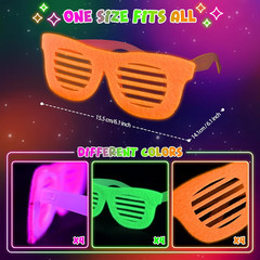 Mega-L 12 Pcs Glow in the Dark Glasses, Glow in the Dark Party Supplies, Neon Fl