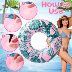 1 Pc Large Pool Floats for Adults 47.24 Inches Inflatable Pool Tube Tropical …