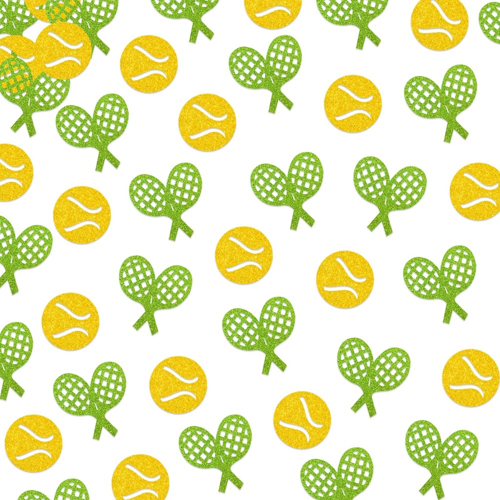 150 PCS Tennis Party Decorations Gold Green Glitter Confetti Sports Theme