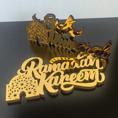 Ramadan Mubarak Acrylic Ornament Eid Mubarak Ramadan Kareem Decoration JQ