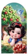 Snow White and the Seven Dwarfs Arch Backdrop Cover Birthday Party Decorations