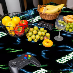 4 Pcs Video Game Table Cloth Video Game Birthday Decorations Gaming Birthday Par