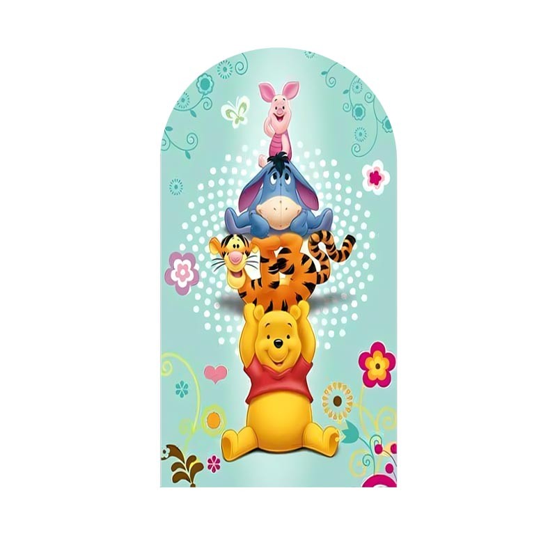 Winnie The Pooh Arch Backdrop Cover Birthday Party Photo Background Prop