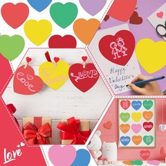 108 PCS 6 Inch Colorful Double Sided Heart Paper Cutouts 9 Colors Decor
