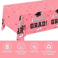 Graduation Tablecloths Graduation Party 2025 Table Decorations Waterproof Plasti