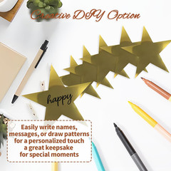 Gold Star Cutouts,100Pcs Star Cutouts, 6″ Double Printed Paper Stars,Cardboard f