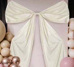 Way To Celebrate White Satin Bow Backdrop 7.1ft x 4.6ft Party Photo Decoration