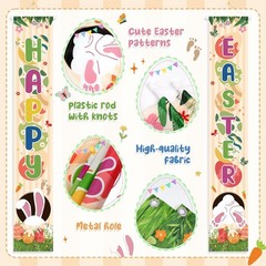 Easter Decorations Happy Porch Banner Eggs Garland with Multicolor