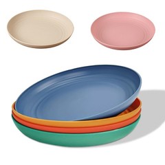 GZTFPQ Wheat Straw Plates, Unbreakable Dinner small size, multicoloured