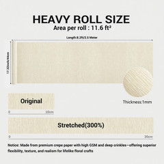 Heavy Crepe Paper for Flower Making, DIY Crafts | Italian-Quality Crepe Paper wi