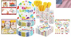 Rainbow Dot Disposable Tableware Collection