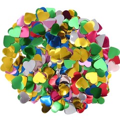 Metallic Rainbow Heart Confetti 0.59 Inch – 2.12 oz Foil Heart Decorations fo…