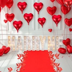 Proposal Decorations Kit 39.4 Inch Marry Me Light up Letters, 30 Feet Red
