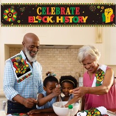 FHGG Black History Month Backdrop Decorations Banner Celebrate black