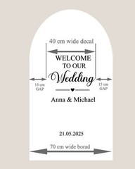 Personalised Wedding Vinyl Decal for Sail Board Backdrop Party Sticker