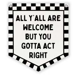 Checkered Classroom Decor Welcome Sign Banner,