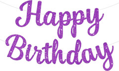 Glitter Happy Birthday Banner Sig Birthday Garland Wall Door Banners Flag for Wo