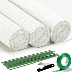 3 PCS White Crepe Paper Roll 9.8 Inch x 8.2 Ft Flower Making Papel Crepe