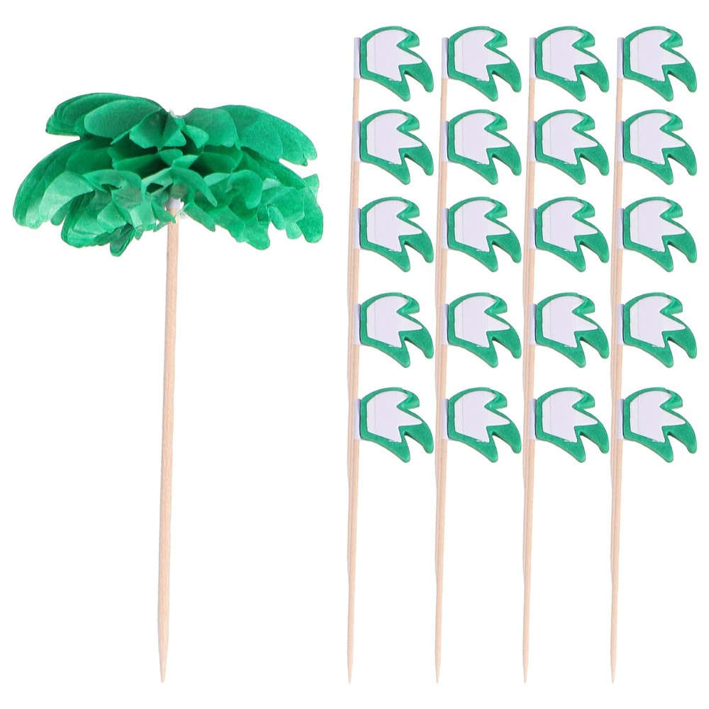 Coconut Palm Tree Cake Picks 50 Pcs Tropical Dessert and Fruit Toppers 3.94 I…