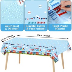 Charming Train Pattern Disposable Plates and Napkins for Birthday Parties
