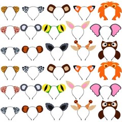 30 Pcs Animal Ears Headband for Kids Jungle Woodland Safari Zoo Headbands Hal…