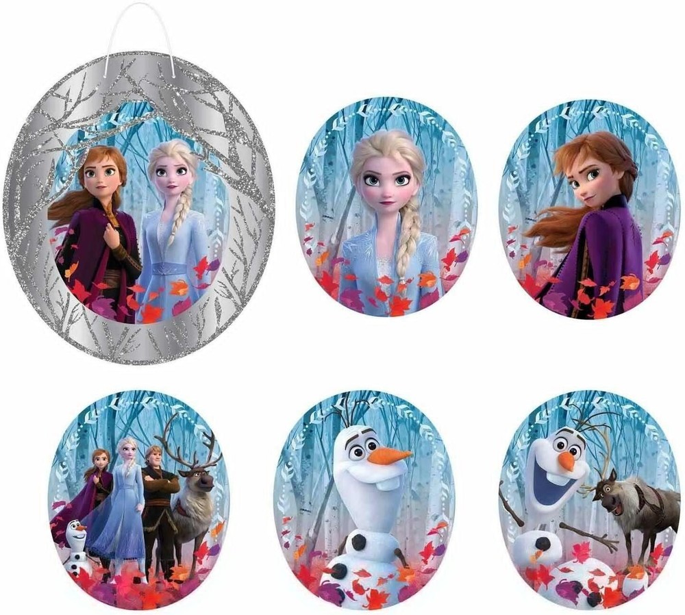 Disney Frozen 2 Glitter Wall Frame With Cutouts Decoration Kit – Pack of 7 – Ado