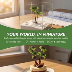 Miniature Coconut Palm Tree Decoration 3Pcs Artificial Bonsai Plant Pots for …