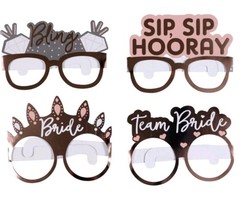 8 Piece Bridal Team Bride To Be Engagement Bachelorette Party Fun Paper Glasses