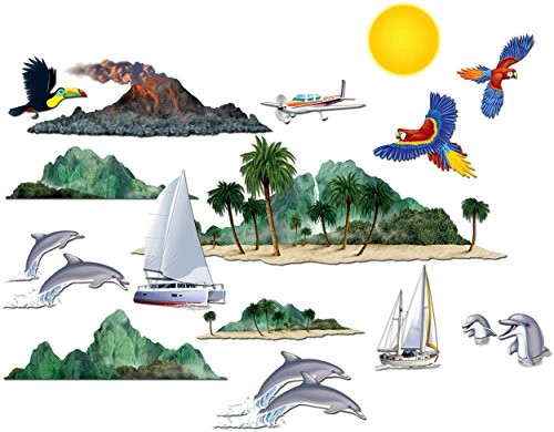 Beistle 148477 52033 Printed Tropical Cruise Props 10″ to 4′ 7″ 15 Pieces In