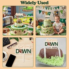 First Year Down Birthday Party Decorations, Rugby Football Cake Topper…
