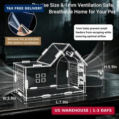 Acrylic Jumping Spider Enclosure Kit 16PCS with Decor | 19-pc gothic decor with