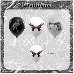 Gun Party Decorations Gun Pistol Shooting Birthday Decorations Set, Gun Party…