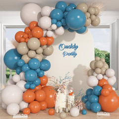 149Pcs Dusty Blue Burnt Orange Balloon Arch Garland Kit Different Sizes 18 12 10