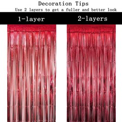 Red Gold Metallic Tinsel Foil Fringe Curtain Graduation Wedding Anniversary …