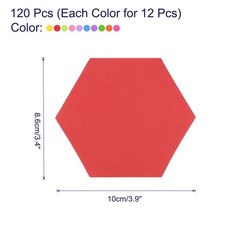 120 Pack Hexagon Cutouts Paper Bulletin Board Decorations Multi-Color 3.9×3.4″