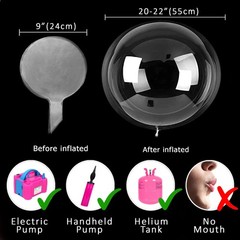 LED Light up Party Balloons with Batteries, 22 inch warm white Big Size Clear…