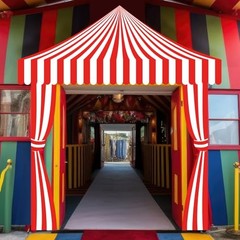 3 Pcs Carnival Party Decorations Circus Tent Awning Halloween Striped Style