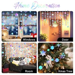 52 Ft Garland Decorations Kit, Holographic Twinkle Little Garlands Snowflake