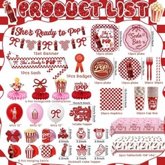 She’s Ready To Pop Baby Shower Tableware (Tablecovers Forks Straws Decorations)