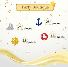 100Pcs Nautical Confetti, Gold Glitter Anchor Rudder Table Confetti, Nautical Cr