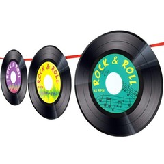 30pcs Record Cutouts 1950s Rock and Roll Music Party Two Sided Decoration 7 I…