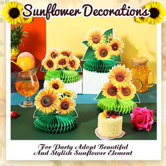 8 Pieces Sunflower Party Honeycomb Centerpieces Table Decorations Sunflower Supp