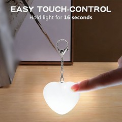 Portable Heart Shaped Touch Lamp Set 3 PCS for Handbag or Keychain Use