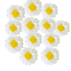 12 Pcs 8″ 10″ White Yellow Paper Pom Poms Tissue Paper Flowers Decor
