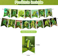 Frog Party Decorations,Kermit Frog Birthday Party Supplies Includes Banner- Cake