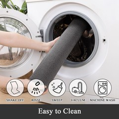 SHACOS Washable Runner Rugs 20″x59″ Dirt Trapping Non 20″ x 59″, Solid Gray