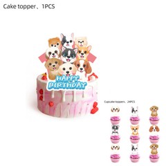 Dog Party Supplies Pet Birthday Decorations Tableware Plate Cups Balloons Banner